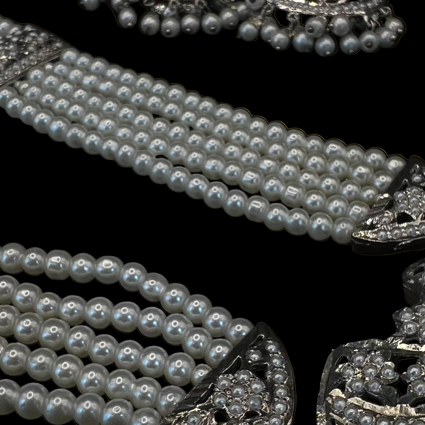 Meher Silver Long Necklace Set