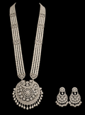 Meher Silver Long Necklace Set