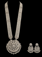 Meher Silver Long Necklace Set