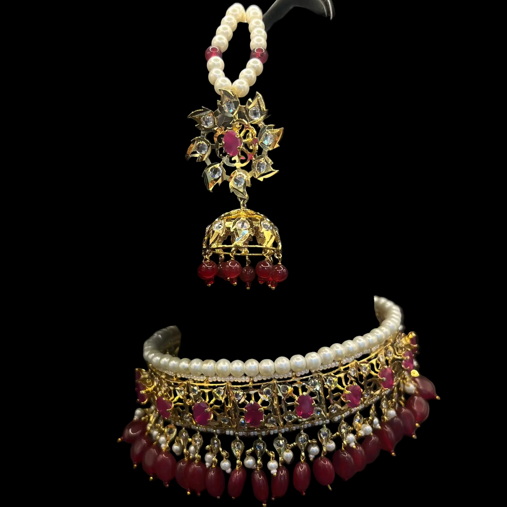 Zahra Red Choker Set