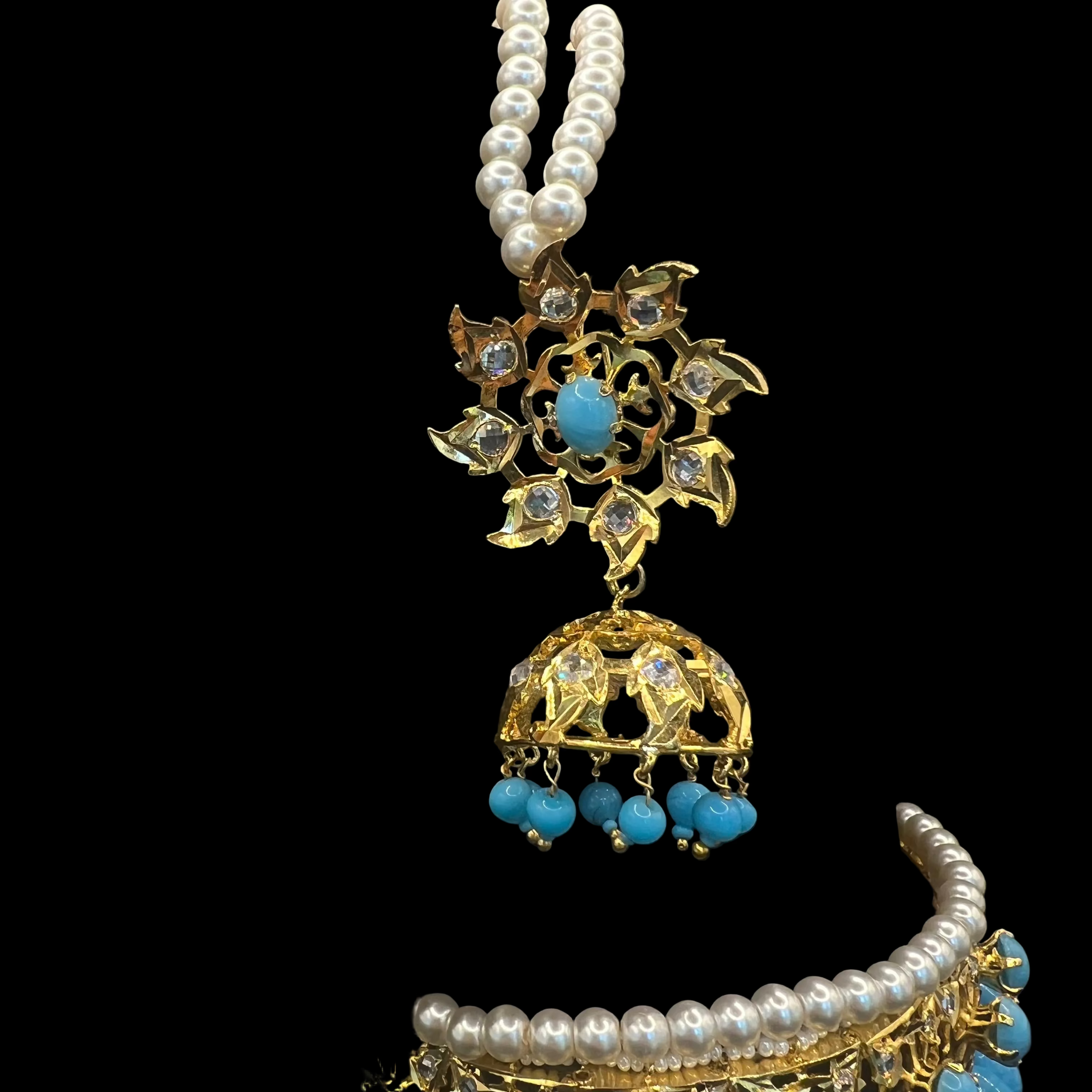 Zahra Sky Blue Choker Set
