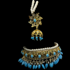 Zahra Sky Blue Choker Set