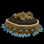 Zahra Sky Blue Choker Set