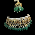 Zahra Green Choker Set