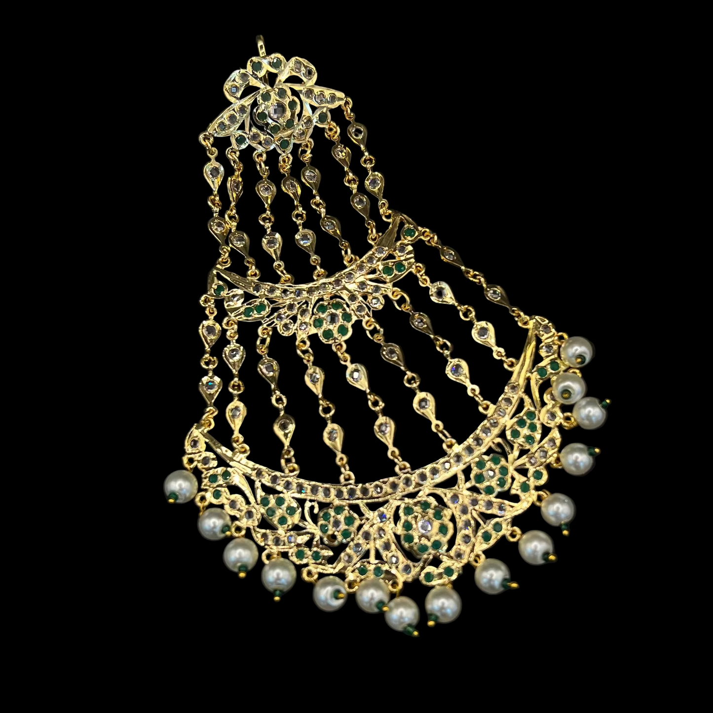 Noor White & Green Jhoomar