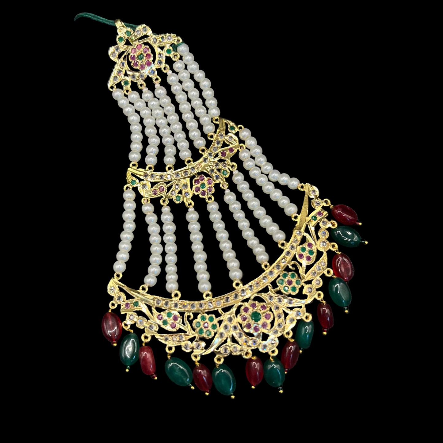 Aaliya Red & Green Jhoomar