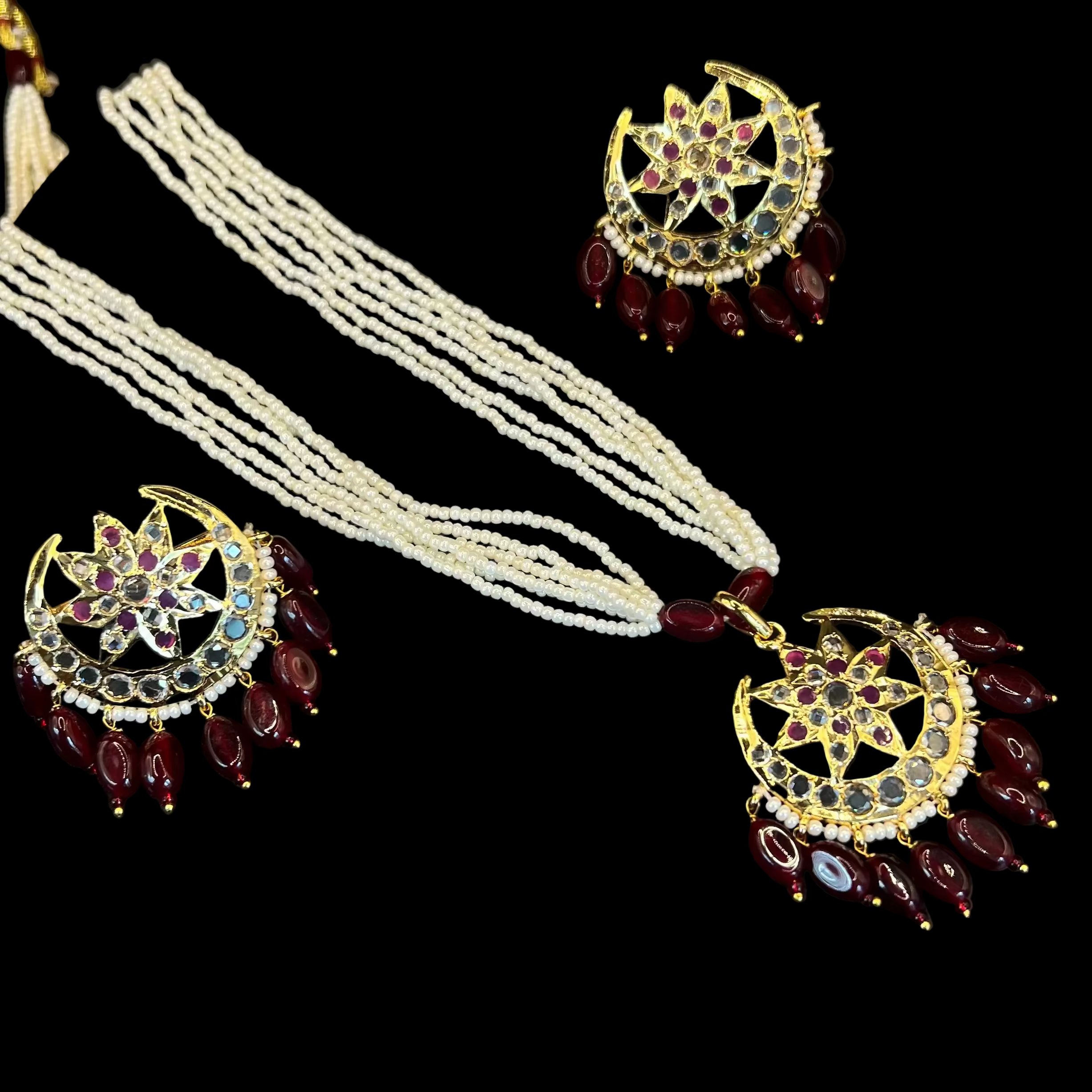 Nayab Ruby Pendant Set
