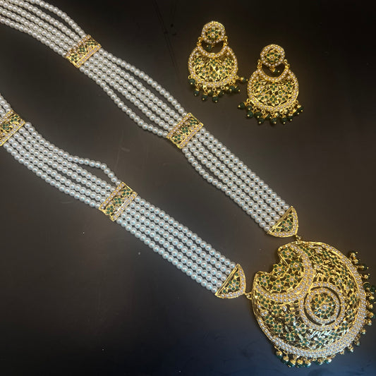 Meher Green Long Necklace Set