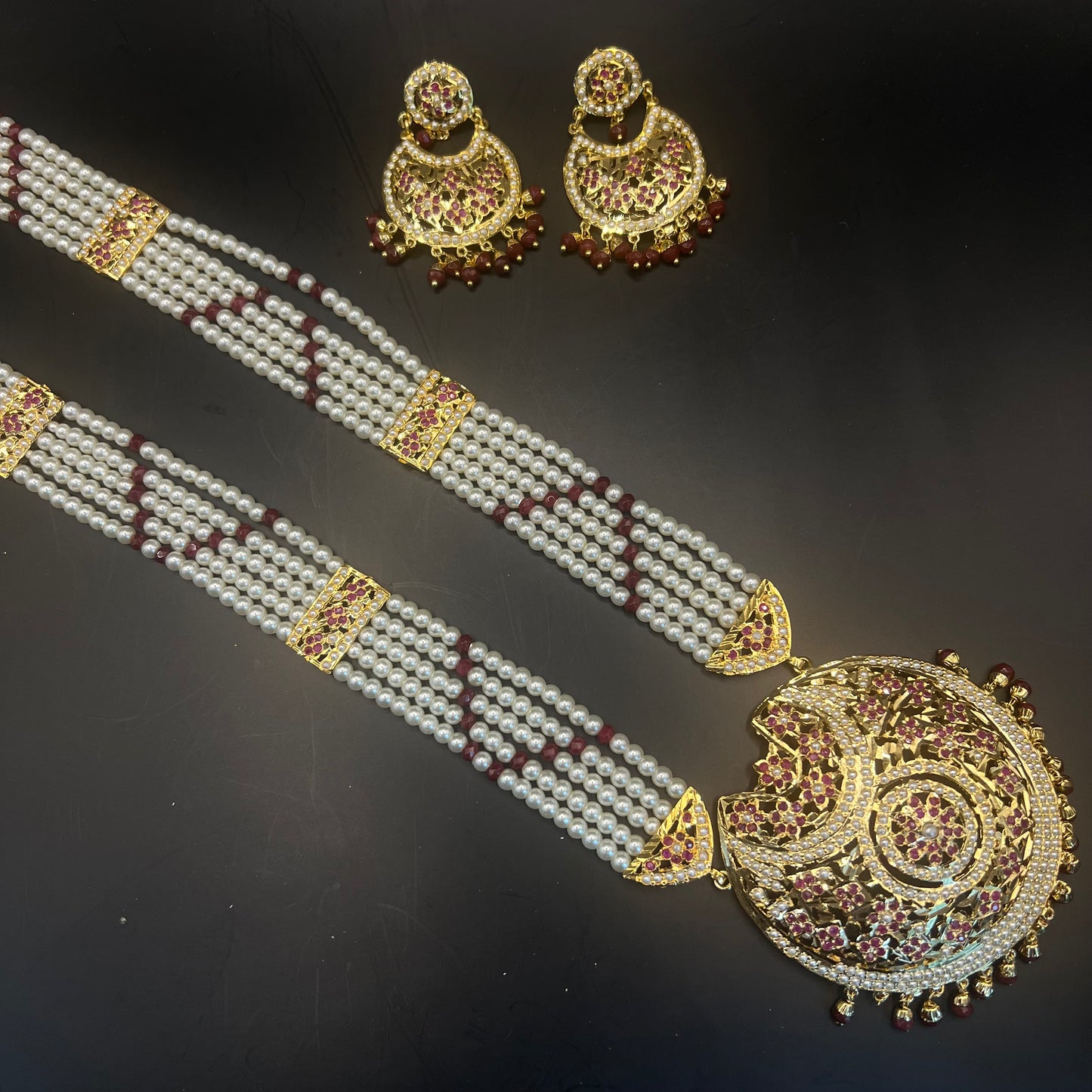 Meher Ruby Long Necklace Set