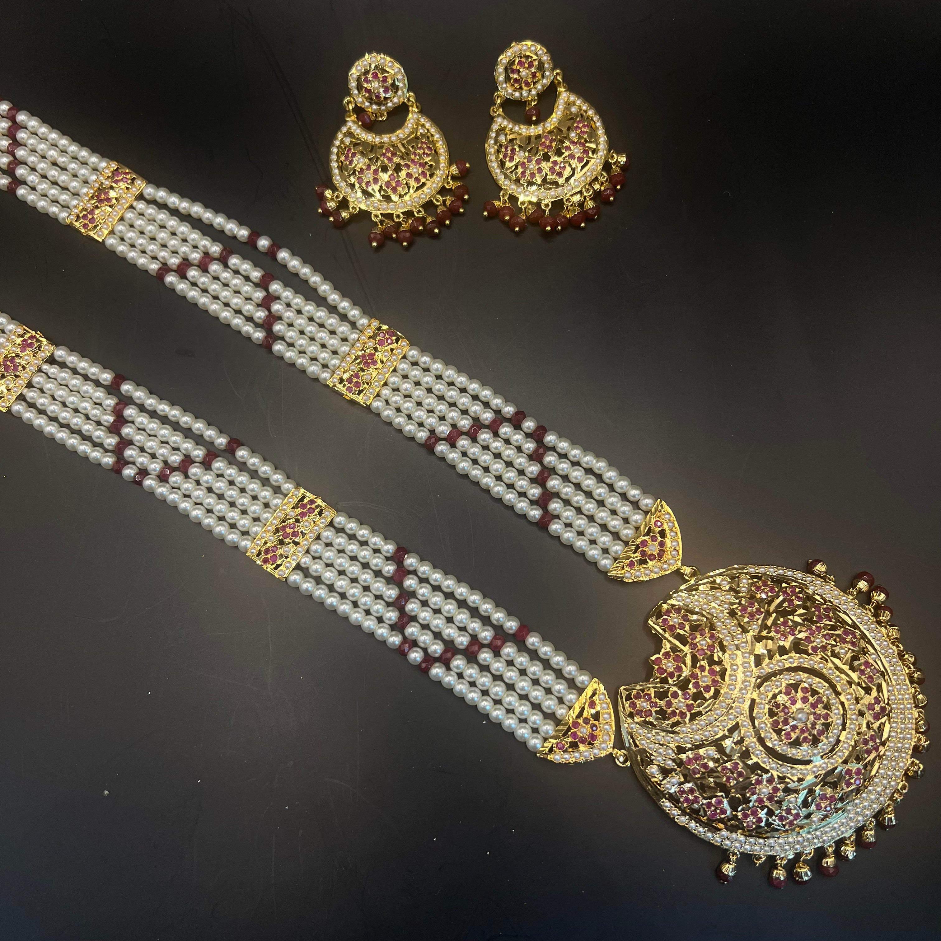 Meher Ruby Long Necklace Set