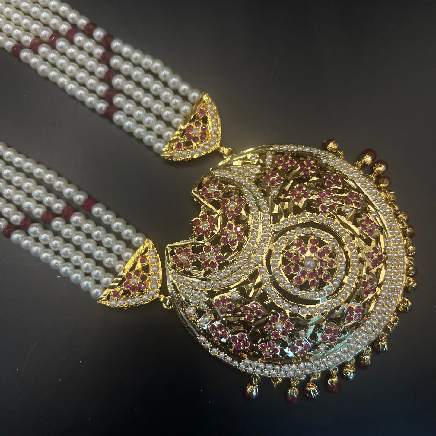 Meher Ruby Long Necklace Set