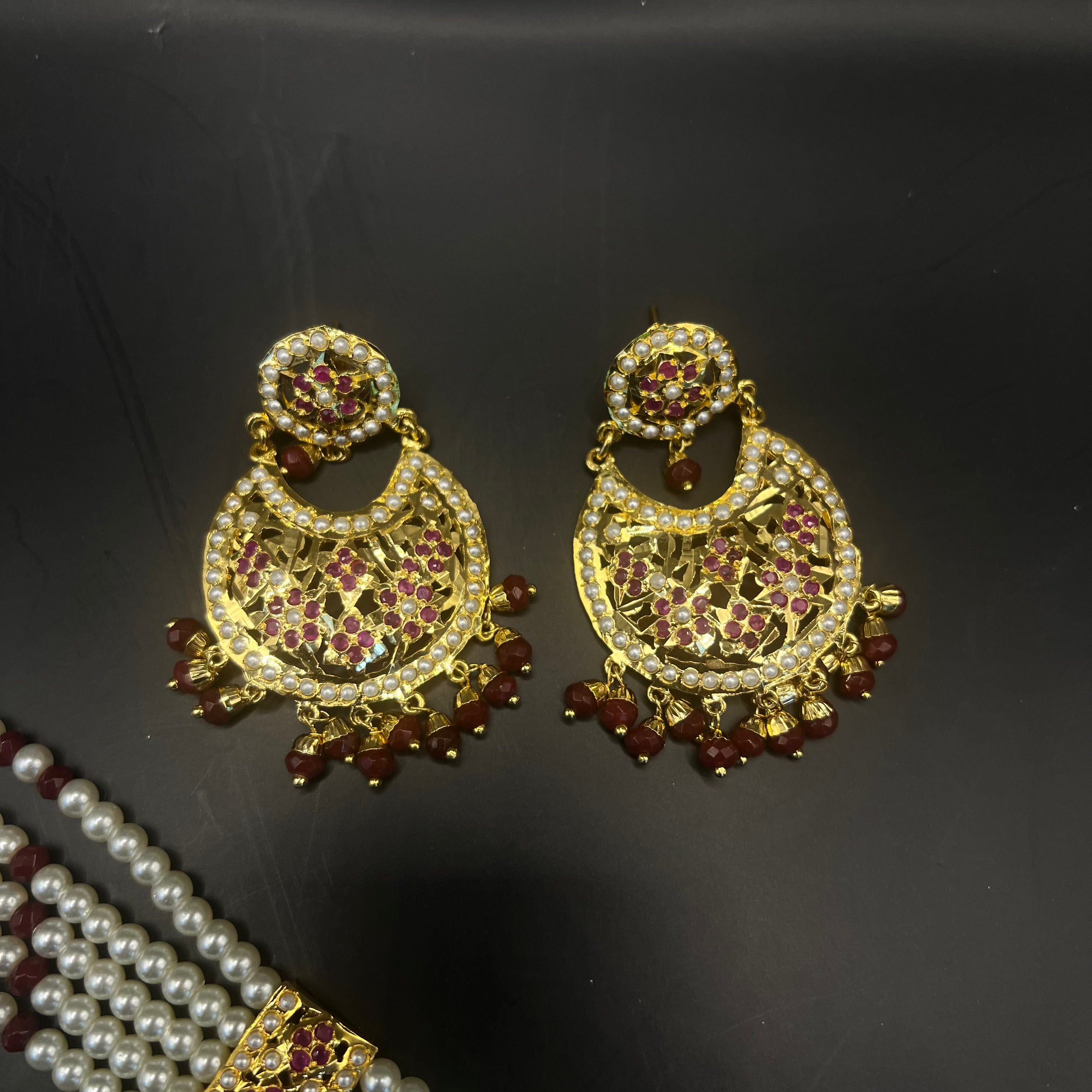 Meher Ruby Long Necklace Set